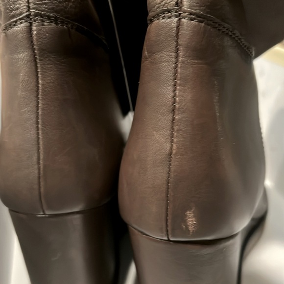 Rich brown wedged  leather boots MSRP $278- on sale for $143 on Cafenoir site - Picture 6 of 7